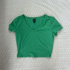 Wild Fable Green V-Neck Crop Top